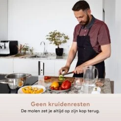 DODANA Premium Peper - & Zoutmolen Elektrisch - 1 Stuk - Pepermolen - Zoutmolen - Oplaadbaar - USB - Elektrische Pepermolen - RVS - Zwaartekracht Functie - LED Lamp - Nl Handleiding - Incl Borsteltje -Tefal Keuken Verkoopwinkel 1200x1200 764