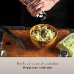 DODANA Premium Peper - & Zoutmolen Elektrisch - 1 Stuk - Pepermolen - Zoutmolen - Oplaadbaar - USB - Elektrische Pepermolen - RVS - Zwaartekracht Functie - LED Lamp - Nl Handleiding - Incl Borsteltje -Tefal Keuken Verkoopwinkel 1200x1200 765