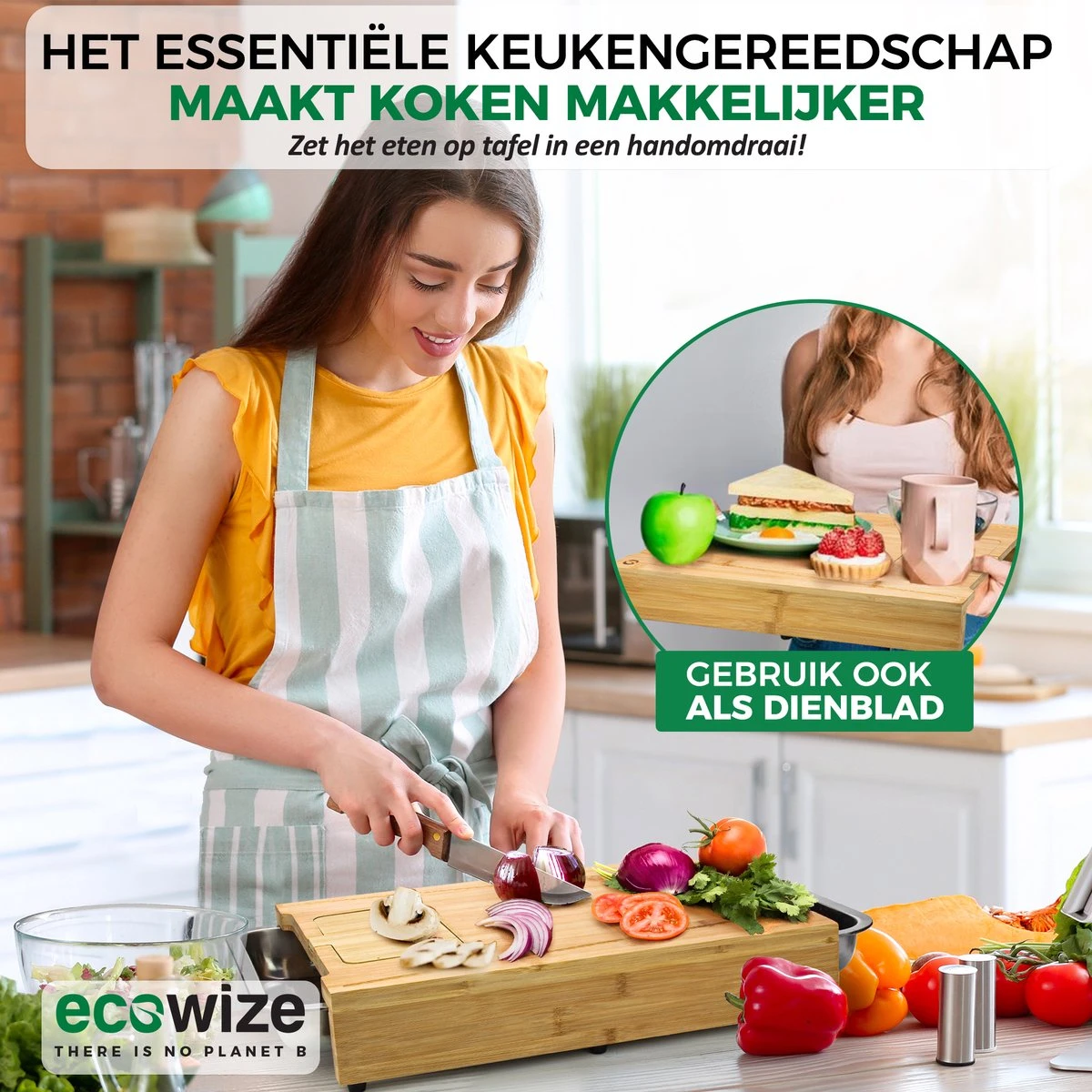 Ecowize 3-in-1 Bamboe Snijplank Met Opvangbak - Snijplank Hout Incl. 3 Roestvrijstalen Opvangbakjes Met Bamboe Deksel, 4 Inzetbare Raspen - Groentesnijder, Hakblok, Borrelplank, Tapasplank, Broodplank - 40x30cm - Duurzaam Cadeau 3 Ecowize 3-in-1 Bamboe Snijplank Met Opvangbak - Snijplank Hout Incl. 3 Roestvrijstalen Opvangbakjes Met Bamboe Deksel, 4 Inzetbare Raspen - Groentesnijder, Hakblok, Borrelplank, Tapasplank, Broodplank - 40x30cm - Duurzaam Cadeau - Afbeelding 3