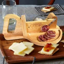 MikaMax Worst Guillotine - Worstsnijder - Worst Snijplank - Sausage Guillotine - Makkelijk Schoon Te Maken - RVS Mes - Bamboe - 30 X 19cm -Tefal Keuken Verkoopwinkel 1200x1200 799