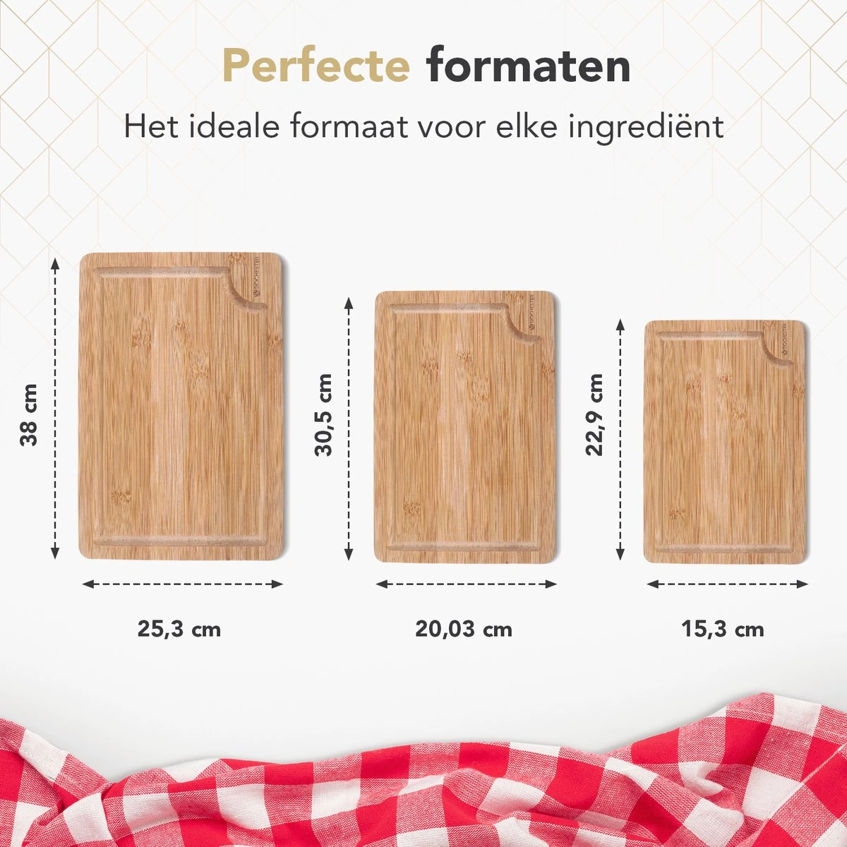 Rochester Snijplanken Hout – Borrelplank – Serveerplank - 3-Delig – Organisch Bamboe – Luxe Design – Hygienisch En Duurzaam 9 Rochester Snijplanken Hout – Borrelplank – Serveerplank - 3-Delig – Organisch Bamboe – Luxe Design – Hygienisch En Duurzaam - Afbeelding 9