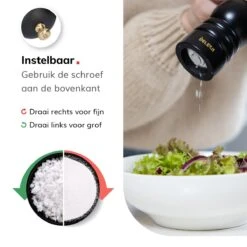 Deleca Luxe Peper En Zoutmolen Set - Met Geschenkdoos - Zout / Pepermolen - Rubberhout - Zwart & Goud -Tefal Keuken Verkoopwinkel 1200x1200 820