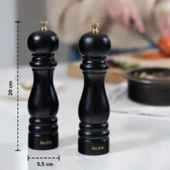 Deleca Luxe Peper En Zoutmolen Set - Met Geschenkdoos - Zout / Pepermolen - Rubberhout - Zwart & Goud -Tefal Keuken Verkoopwinkel 1200x1200 824