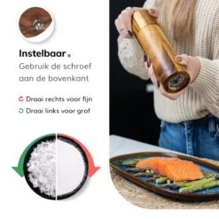 Deleca Luxe Peper En Zoutmolen Set - Zout / Pepermolen - Handmatig - Met Navul Lepel & Geschenkdoos - Acacia Hout - Rond -Tefal Keuken Verkoopwinkel 1200x1200 830