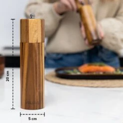 Deleca Luxe Peper En Zoutmolen Set - Zout / Pepermolen - Handmatig - Met Navul Lepel & Geschenkdoos - Acacia Hout - Rond -Tefal Keuken Verkoopwinkel 1200x1200 834