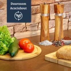 UNBOX Peper En Zoutmolen Set - Pepermolen - Zoutmolen - BBQ Accesoires - Acacia Hout - RVS -Tefal Keuken Verkoopwinkel 1200x1200 849