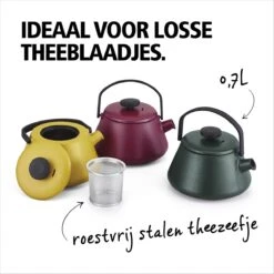 BRABANTIA T-TIME Donkergroene Theepot - Gietijzer - 0,7 L - Inclusief Zeefje -Tefal Keuken Verkoopwinkel 1200x1200 895