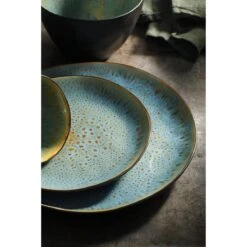 Palmer Serviesset Lotus Stoneware 6-persoons 24-delig Zwart Turquoise -Tefal Keuken Verkoopwinkel 1200x1200 903