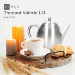 Vaja Valerie - Theepot Met Filter - Dubbelwandig - RVS - 1.2L -Tefal Keuken Verkoopwinkel 1200x1200 940