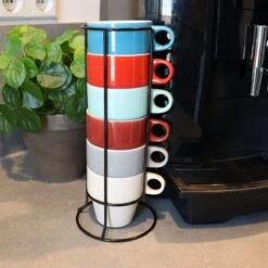 Orange85 Koffiekopjes - Met Houder - Set Van 6 - Gekleurd - 300 Ml - Keramiek 10 Orange85 Koffiekopjes - Met Houder - Set Van 6 - Gekleurd - 300 Ml - Keramiek -Tefal Keuken Verkoopwinkel 1200x1200 946