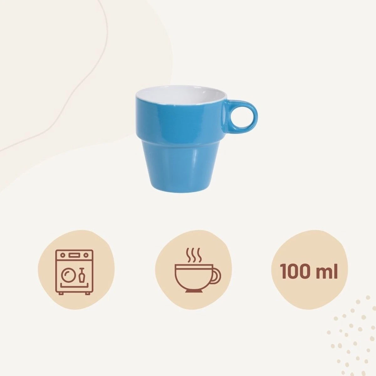 Orange85 Koffiekopjes - Met Houder - Set Van 6 - Gekleurd - 300 Ml - Keramiek 5 Orange85 Koffiekopjes - Met Houder - Set Van 6 - Gekleurd - 300 Ml - Keramiek - Afbeelding 5