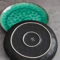 Merkloos Combiservies, 24-delig Coco Tafelservies Van Aardewerk, Raku Glazuur Effect Serviesset, Bevat Mueslikommen, Dessertborden En Dinerborden Voor 8 Personen In Vintage Look, Groen -Tefal Keuken Verkoopwinkel 1200x1200 963