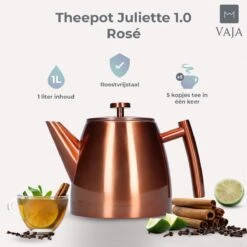 Vaja® Theepot Juliette Rosé Dubbelwandig 16 Vaja® Theepot Juliette Rosé Dubbelwandig -Tefal Keuken Verkoopwinkel 1200x1200 981