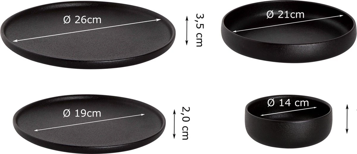 Maastricht Porselein Serviesset Universe Porselein 6-persoons 24-delig Zwart 12 Maastricht Porselein Serviesset Universe Porselein 6-persoons 24-delig Zwart - Afbeelding 12