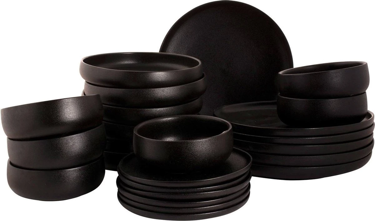 Maastricht Porselein Serviesset Universe Porselein 6-persoons 24-delig Zwart 1 Maastricht Porselein Serviesset Universe Porselein 6-persoons 24-delig Zwart