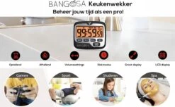 BanGosa® Magnetisch Digitale Kookwekker - Timer - RVS - Keukenwekker Digitaal - Digitale Keuken Timer - Stopwatch Met Magneet -Tefal Keuken Verkoopwinkel 1200x739 3