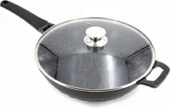 Cheffinger Wokpan Met Deksel - 32cm - Zwart - Pan - Keukenaccessoires -Tefal Keuken Verkoopwinkel 1200x767