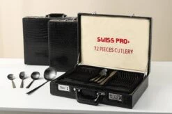 Swiss Pro+ Bestekset In Koffer-72 Delig-12 Persoons-Zwitsers Kwaliteit-Complete Set-100% Roestvrijstaal- Zwart -Tefal Keuken Verkoopwinkel 1200x799 16