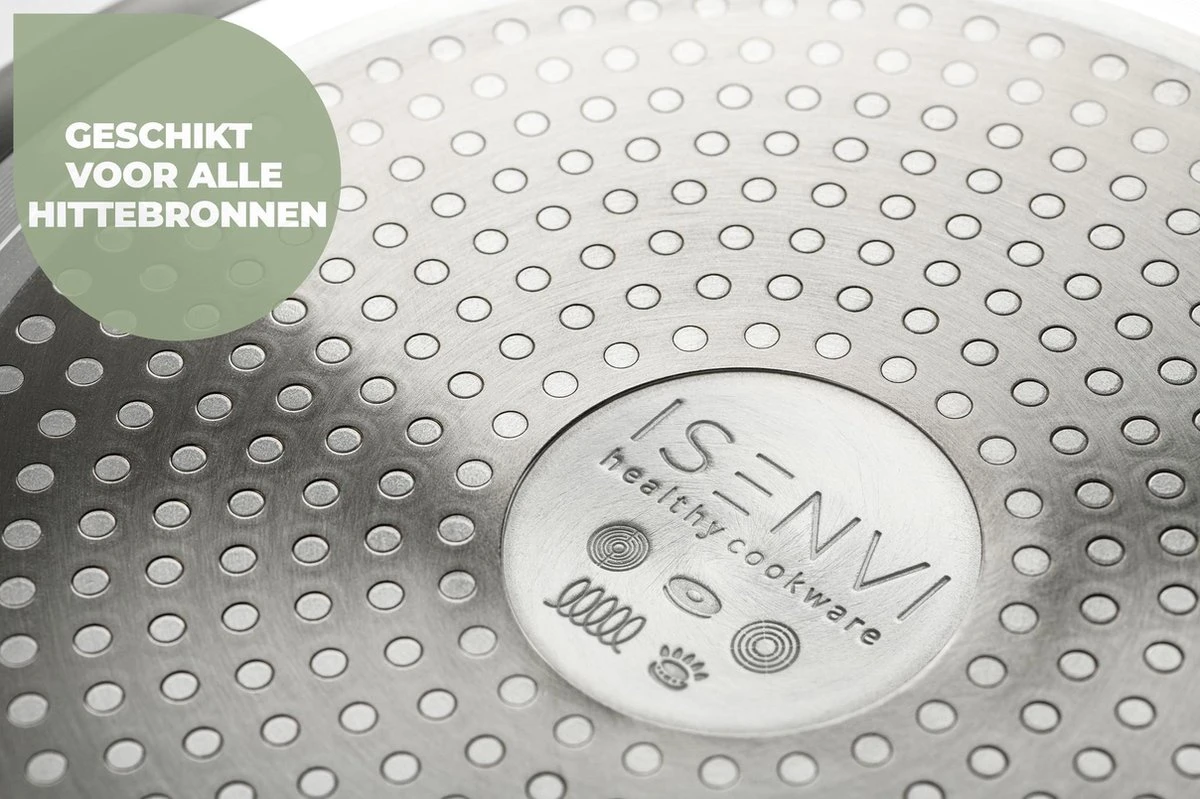 ISENVI Victoria Forged Keramische Wokpan 32CM - RVS Greep 2 ISENVI Victoria Forged Keramische Wokpan 32CM - RVS Greep - Afbeelding 2