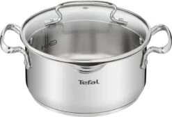 Tefal Duetto+ Pannenset -10 Delig- 5 Pannen - Kookpannenset - Zilver - Afdruipdeksels -Tefal Keuken Verkoopwinkel 1200x816