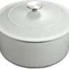 MOA Gietijzeren Braadpan - Inhoud 7,2 Liter - 30CM - Rond - Alle Warmtebronnen - Ook Voor Inductie - Gewicht 7,3 Kg - Wit - C30W