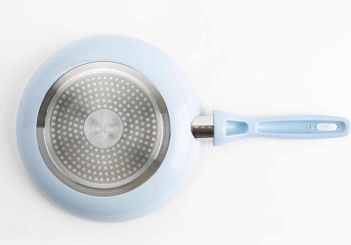 VitaVerde Expert Koekenpannenset Ø 24cm + Ø 28cm - Lichtblauw - Inductie - PFAS-vrij 4 VitaVerde Expert Koekenpannenset Ø 24cm + Ø 28cm - Lichtblauw - Inductie - PFAS-vrij - Afbeelding 4