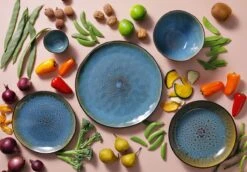 Palmer Serviesset Lotus Stoneware 6-persoons 24-delig Zwart Turquoise -Tefal Keuken Verkoopwinkel 1200x838 3