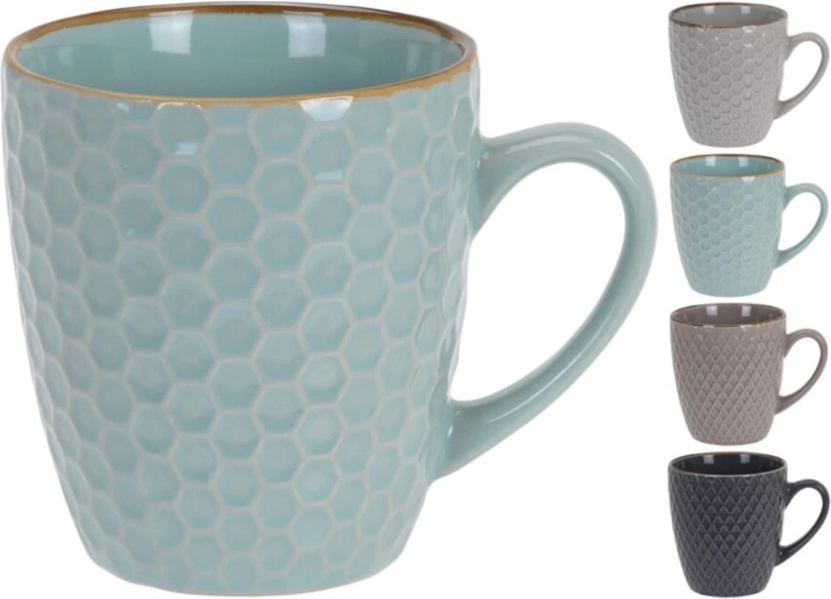 Excellent Houseware Set Van 8x Stuks Luxe Gekleurde Stoneware Bekers/koffiekopjes 200 Ml - Kopjes/koffiebekers 1 Excellent Houseware Set Van 8x Stuks Luxe Gekleurde Stoneware Bekers/koffiekopjes 200 Ml - Kopjes/koffiebekers