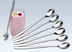 Merkloos Latte Macchiato Lepels – RVS Lange Yoghurt, Dessert Of Koffie Lepeltjes – Set Van 6 Stuks -Tefal Keuken Verkoopwinkel 1200x868