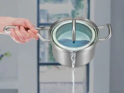 BK Q-linair Master Glas Pannenset - 5-delig - Glazen Deksel - Veilig Afgietsysteem - Inductie -Tefal Keuken Verkoopwinkel 1200x897