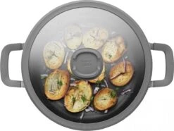 BergHOFF Leo Hapjespan Stone - 28 Cm - Met Glazen Deksel -Tefal Keuken Verkoopwinkel 1200x904 1