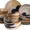 Palmer Serviesset Aquarel Stoneware 6-persoons 24-delig Beige Blauw