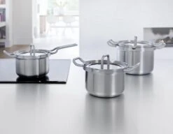 BK Q-linair Master Glas Pannenset - 5-delig - Glazen Deksel - Veilig Afgietsysteem - Inductie -Tefal Keuken Verkoopwinkel 1200x934