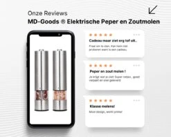 MD-Goods ® Elektrische Peper En Zoutmolen Set - Pepermolen - RVS - Cadeau - Restaurant Kwaliteit 9 MD-Goods ® Elektrische Peper En Zoutmolen Set - Pepermolen - RVS - Cadeau - Restaurant Kwaliteit -Tefal Keuken Verkoopwinkel 1200x960 6