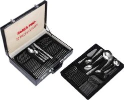 Swiss Pro+ Bestekset In Koffer-72 Delig-12 Persoons-Zwitsers Kwaliteit-Complete Set-100% Roestvrijstaal-Modern -Tefal Keuken Verkoopwinkel 1200x967
