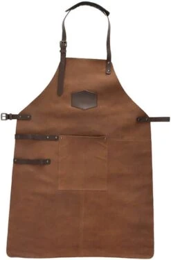 Old West BBQ Schort Barbecue Schort Leer - Cognac Bruin -Tefal Keuken Verkoopwinkel 792x1200