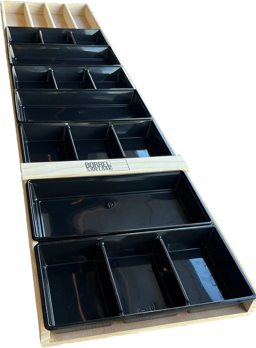 Sjoelbak - Borrelsjoelbak - Hapjesplank - Borrelplank - Mini Sjoelbak 120 Cm Met Zwarte Bakjes - Kleine Sjoelbakken 5 Sjoelbak - Borrelsjoelbak - Hapjesplank - Borrelplank - Mini Sjoelbak 120 Cm Met Zwarte Bakjes - Kleine Sjoelbakken - Afbeelding 5