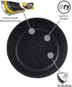 Cheffinger Pannenset - 10 Delig - Marmeren Coating - Inductie - Met Glazen Deksels - Zwart -Tefal Keuken Verkoopwinkel 993x1200